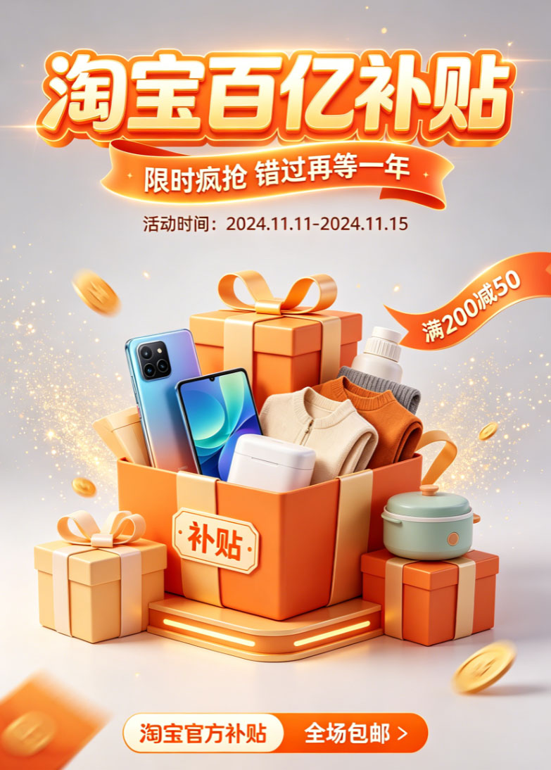 官方百亿补贴，品牌直降，省钱就现在
